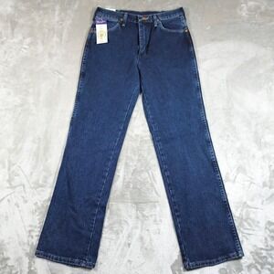 Wrangler Slim Fit Jeans Mens 30x30 Blue Night Canyon Cowboy Cut Gold Buckle New
